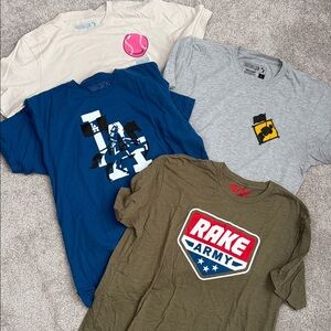Lot of 4 tees sz L (Baseballism & Rake Baseball)